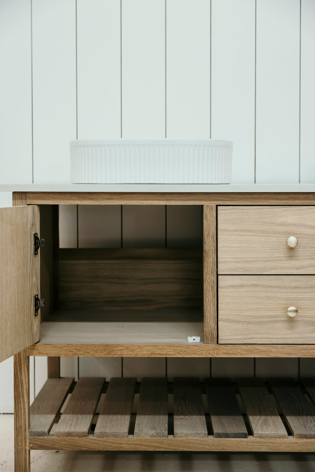 The Classic Shaker Oak Double Vanity
