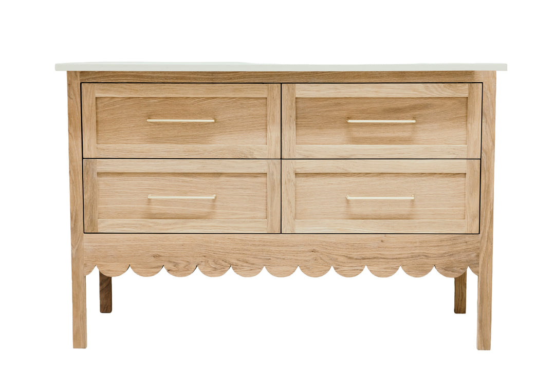 The Scalloped Double Vanity in Oak