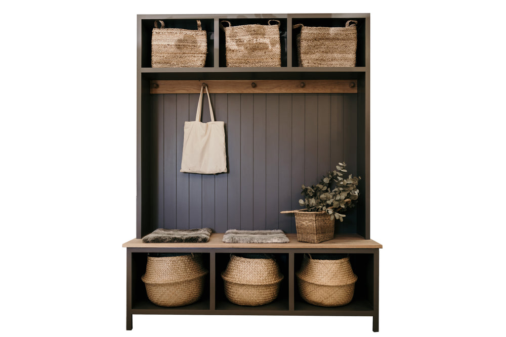 The Shiplap Mudroom storage solution