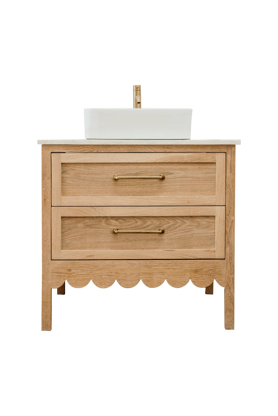 The Scalloped Single Oak Vanity