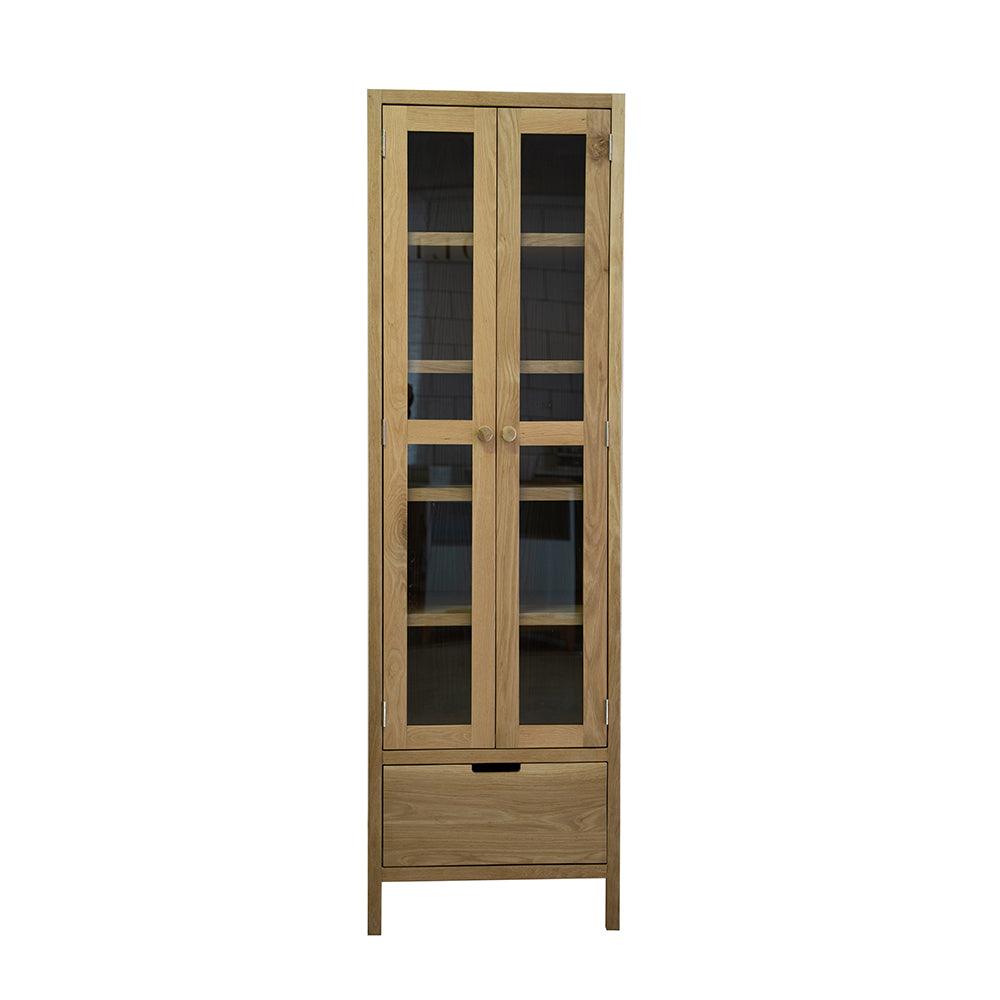 The Mini Scandi Oak Display Cupboard , Made from solid white oak and oak veneer - Holly Wood Kitchens and Furniture